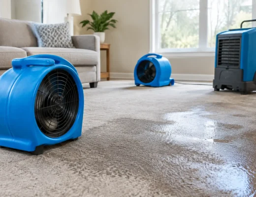 Flooded Carpet Drying Example: First 48 Hours