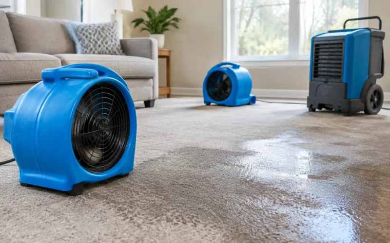 Flooded Carpet Drying Example: First 48 Hours